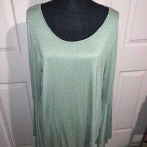 Scoop neck top with bell sleeves